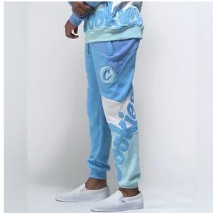 Cookies SF Colorblock Logo Jogger Sweatpants Mens Size Medium Blue